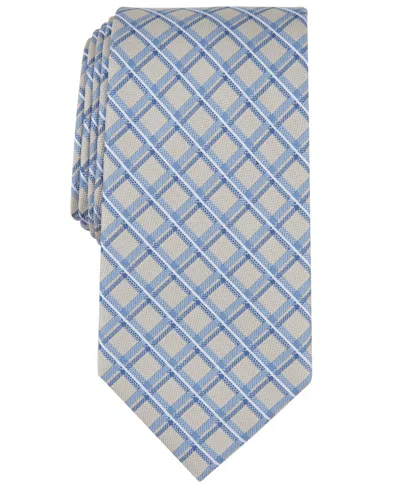 Shop Michael Kors Men's Helder Check Tie In Taupe