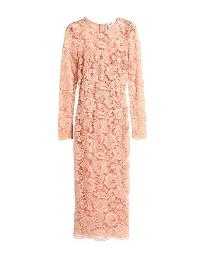 Shop Elisabetta Franchi Woman Midi Dress Salmon Pink Size 4 Polyamide, Viscose