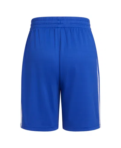 Shop Adidas Originals Big Boys Elastic Waist 3-stripe Mesh Shorts In Semi Lucid Blue