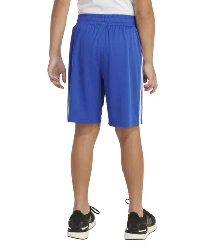 Shop Adidas Originals Big Boys Elastic Waist 3-stripe Mesh Shorts In Semi Lucid Blue