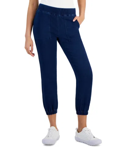 Shop Tinseltown Juniors' Pull-on High-rise Jogger Pants In Reyna Wash