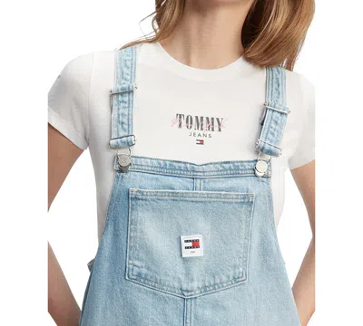Shop Tommy Jeans Women's Denim Overall Dress In Denim Light