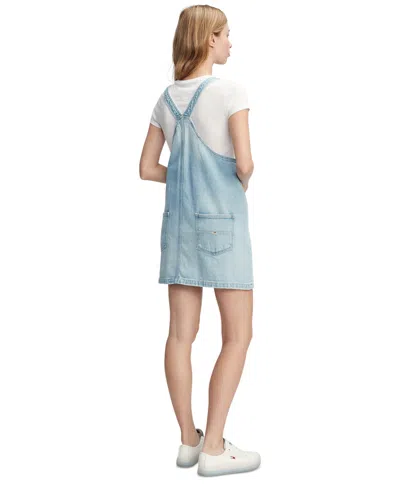 Shop Tommy Jeans Women's Denim Overall Dress In Denim Light