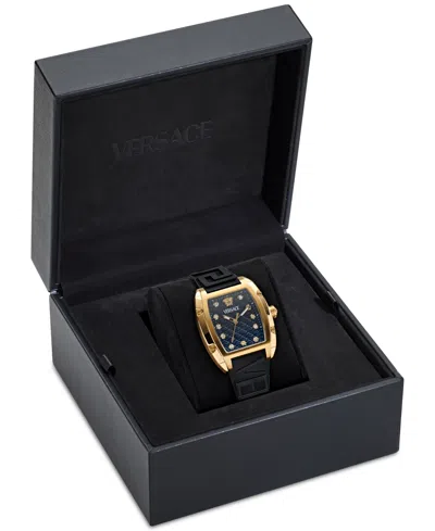 Shop Versace Women's Swiss Diamond Accent Black Silicone Strap Watch 45x36mm In Gold
