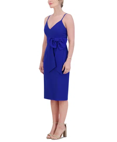 Shop Eliza J Women's Bow-trim Midi Dress In Cobalt