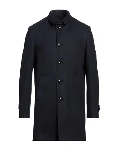 Shop Barbati Man Coat Midnight Blue Size 40 Polyester, Acrylic, Wool