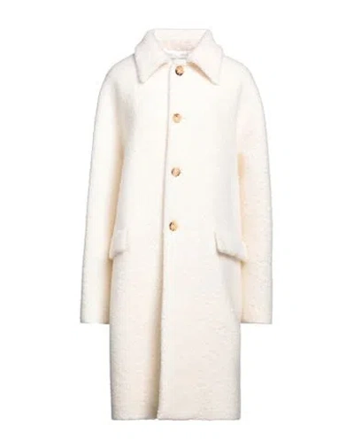Shop Bottega Veneta Woman Coat White Size 6 Wool, Mohair Wool, Polyamide