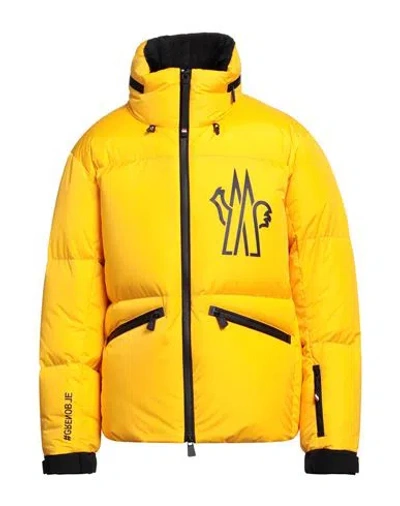 Shop Moncler Grenoble Man Down Jacket Yellow Size 3 Polyamide, Elastane