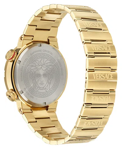 Shop Versace Men's Swiss Gold Ion Plated Stainless Steel Bracelet Watch 43mm