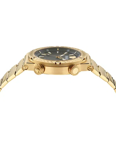 Shop Versace Men's Swiss Gold Ion Plated Stainless Steel Bracelet Watch 43mm