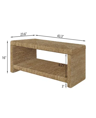 Gallerie Decor Bristol Rectangular Coffee Table In Natural Finish