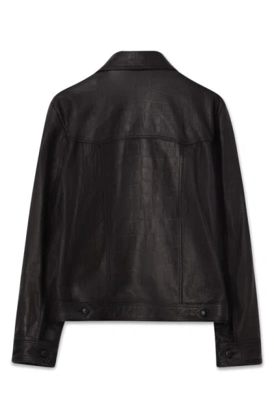 Shop Blk Dnm Leather Jacket In Black Croco