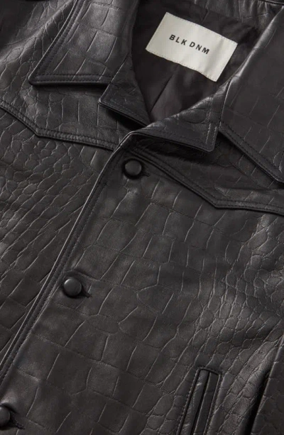 Shop Blk Dnm Leather Jacket In Black Croco