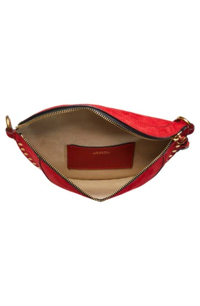 Shop Isabel Marant Skano Suede Crossbody Bag In Scarlet Red