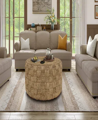 Gallerie Decor Cambridge Round Coffee Table In Natural Finish