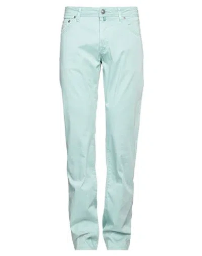 Shop Jacob Cohёn Man Pants Light Green Size 32 Cotton, Elastane