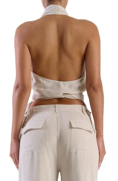 Shop Naked Wardrobe So Wrapped Up Halter Top In Cream