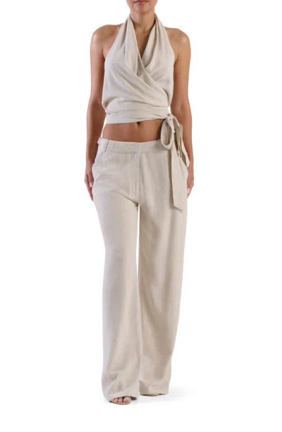 Shop Naked Wardrobe So Wrapped Up Halter Top In Cream