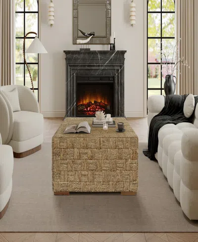 Gallerie Decor Cambridge Square Coffee Table In Natural Finish