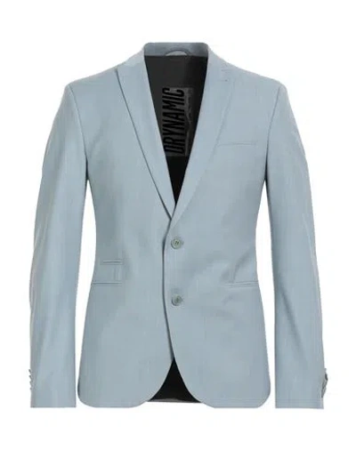 Drykorn Man Blazer Sky Blue Size 46 Polyester, Wool, Elastane In Blue