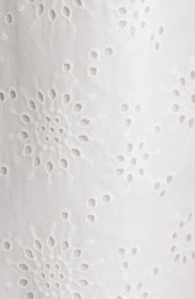 Caslon Eyelet Embroidery Cotton Shirtdress In White