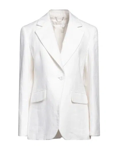 Shop Chloé Woman Blazer White Size 4 Virgin Wool, Cashmere, Silk