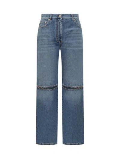 Shop Jw Anderson J.w. Anderson Cut-out Knee Bootcut Jeans In Blue