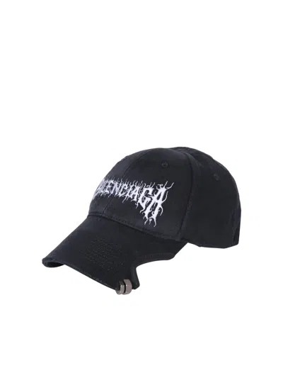 Shop Balenciaga Logo Black Baseball Hat