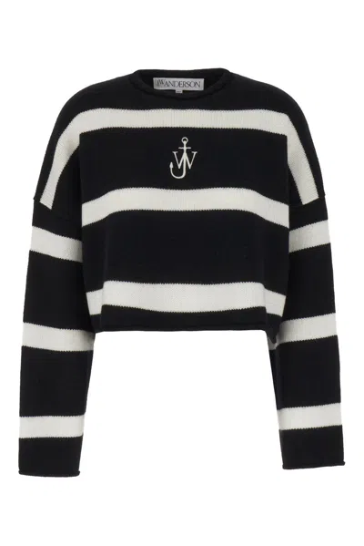 Shop Jw Anderson J.w. Anderson Anchor Logo Embroidered Cropped Jumper In Default Title