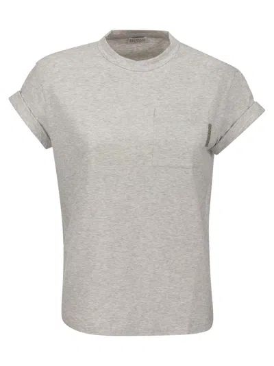 Shop Brunello Cucinelli Crewneck T-shirt In Grey