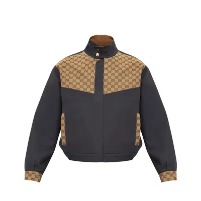 Shop Gucci Monogram Jacket In Gray