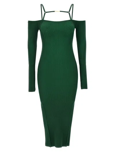 Shop Jacquemus Sierra Dress In Green
