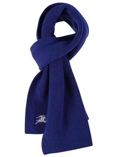 Shop Burberry Ribbed Ekd Scarf In Knight