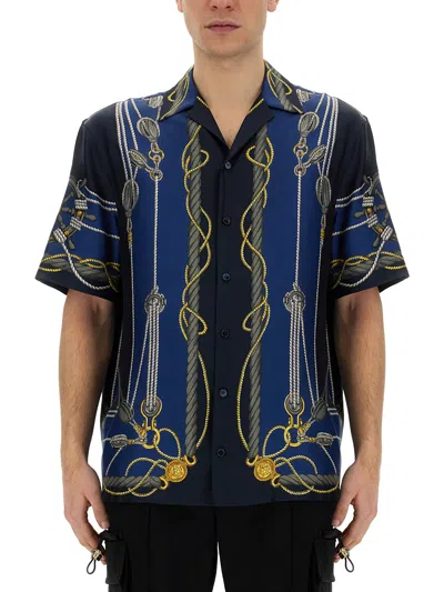 Shop Versace Silk Shirt In Multicolor