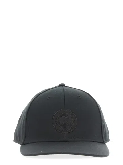 Shop Canada Goose Cg Tonal Logo Baseball Hat In Nero