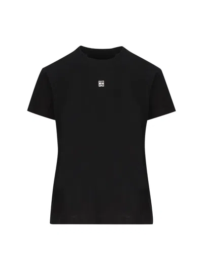 Givenchy 4g Logo Crewneck T-shirt In Black