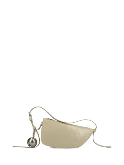 Shop Burberry Mini Shield Bell-charm Shoulder Bag In Neutrals