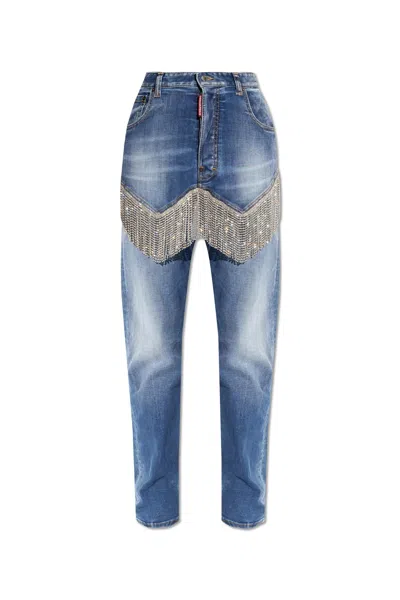 Shop Dsquared2 642 Jeans In Navy Blue