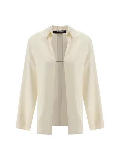 Shop Jacquemus La Chemise Notte Shirt In Off-white