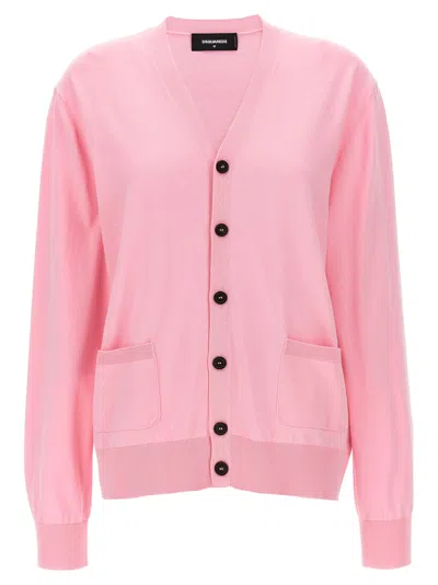 Shop Dsquared2 Knit Cardigan In Pink