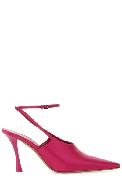 Shop Givenchy Satin Show Slinback Pumps In Rosa