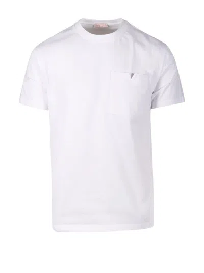 Shop Valentino Crewneck Short-sleeved T-shirt In White