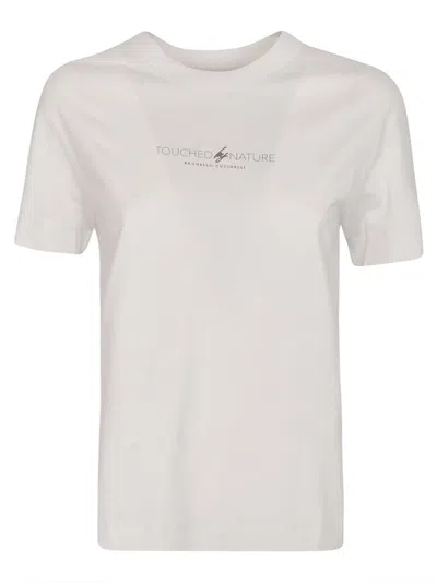 Shop Brunello Cucinelli Touched Nature Logo T-shirt In Warm White