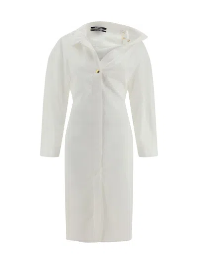 Shop Jacquemus La Robe Chemise Dress In White