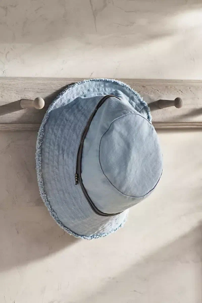 Shop Terrain Fringed Cotton Bucket Hat In Blue