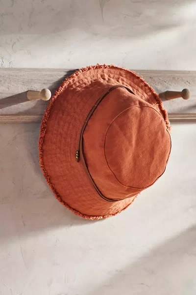 Shop Terrain Fringed Cotton Bucket Hat In Red