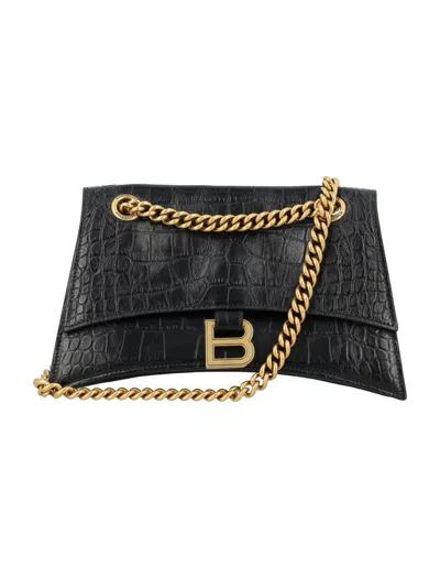 Shop Balenciaga Crush Small Chain Bag In Black