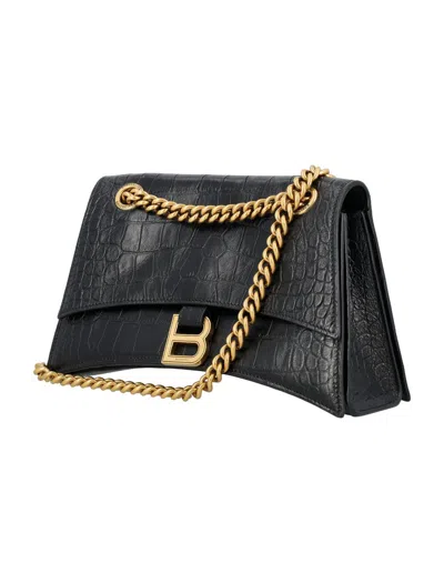 Shop Balenciaga Crush Small Chain Bag In Black
