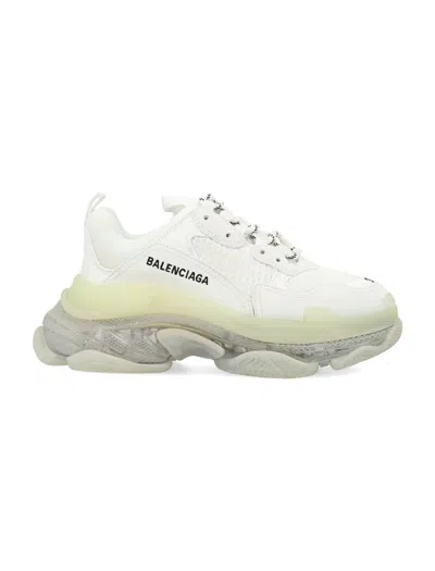 Shop Balenciaga Woman's Triple S Clear Sole Sneakers In White