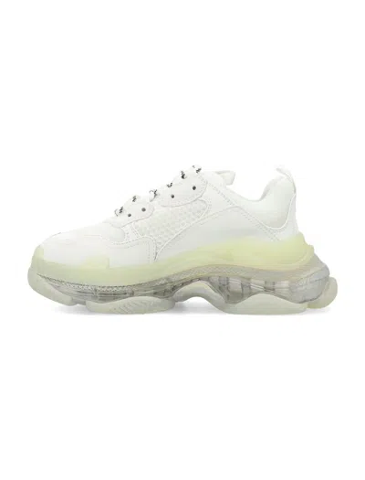 Shop Balenciaga Woman's Triple S Clear Sole Sneakers In White